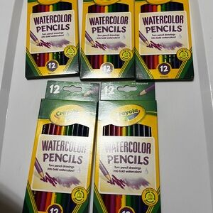 5 new boxes Crayola Watercolor Pencils Set - 12 Assorted Colors